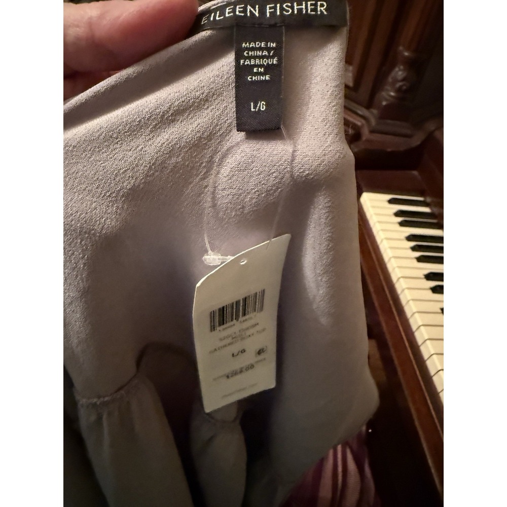 Eileen Fisher Silk Boxy Blouse Top misty lilac Tunic Pull Over New 268$ Lg - Picture 13 of 13